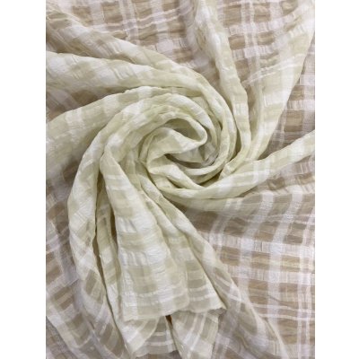 画像6: 生地：チェック柄ポリエステルレーヨン綿リップル加工（レモンイエロー）