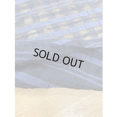 画像4: 生地：チェック柄ポリエステルレーヨン綿リップル加工（紺）