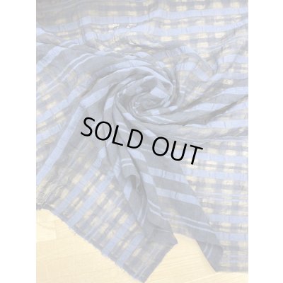 画像6: 生地：チェック柄ポリエステルレーヨン綿リップル加工（紺）