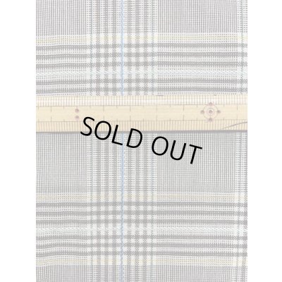 画像3: 生地：チェック柄ポリエステルウールストレッチ（ベージュ／茶／黄／青ライン）