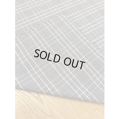 画像4: 生地：チェック柄ポリエステルウールストレッチ（ベージュ／茶／黄／青ライン）