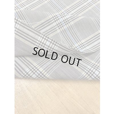 画像5: 生地：チェック柄ポリエステルウールストレッチ（ベージュ／茶／黄／青ライン）