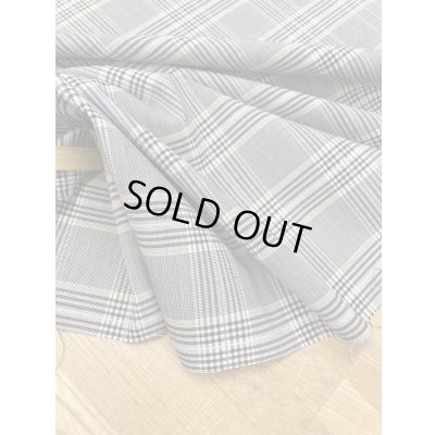 画像6: 生地：チェック柄ポリエステルウールストレッチ（ベージュ／茶／黄／青ライン）