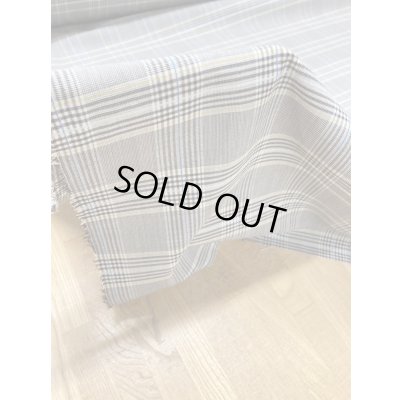 画像8: 生地：チェック柄ポリエステルウールストレッチ（ベージュ／茶／黄／青ライン）