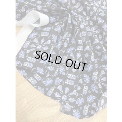 画像4: 生地：家葉っぱ柄ポリエステル100％（紺）