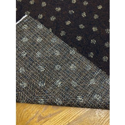 画像3: 生地：ヘリンボーン水玉プリントポリエステル（茶／ベージュ）