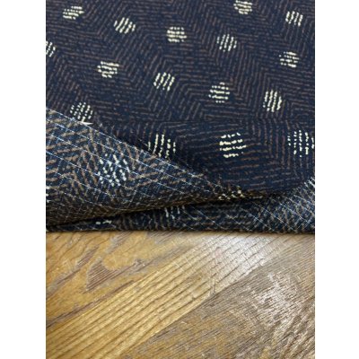 画像4: 生地：ヘリンボーン水玉プリントポリエステル（茶／ベージュ）