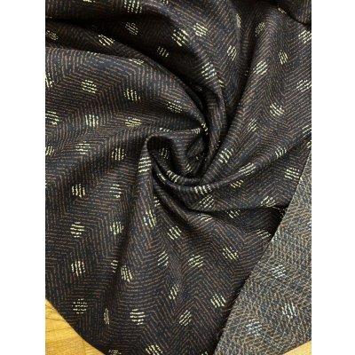 画像5: 生地：ヘリンボーン水玉プリントポリエステル（茶／ベージュ）