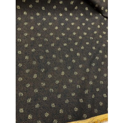 画像7: 生地：ヘリンボーン水玉プリントポリエステル（茶／ベージュ）