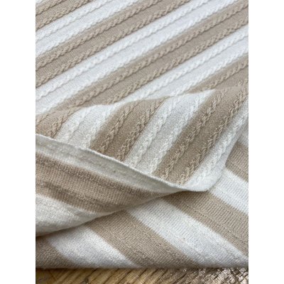 画像4: 生地：変わり織りボーダーニット（ベージュ）