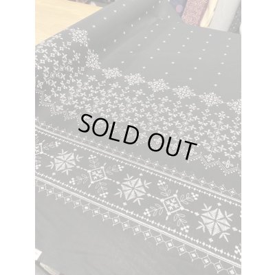 画像3: 生地：クロスステッチ刺しゅう風プリント綿（黒／白）