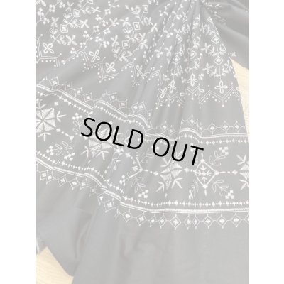 画像6: 生地：クロスステッチ刺しゅう風プリント綿（黒／白）