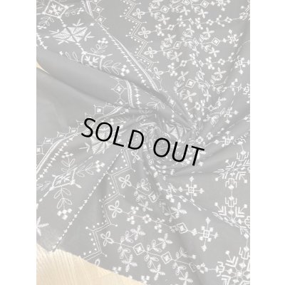 画像7: 生地：クロスステッチ刺しゅう風プリント綿（黒／白）