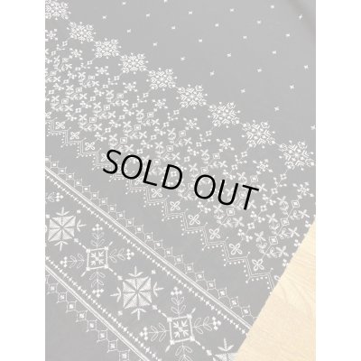 画像8: 生地：クロスステッチ刺しゅう風プリント綿（黒／白）