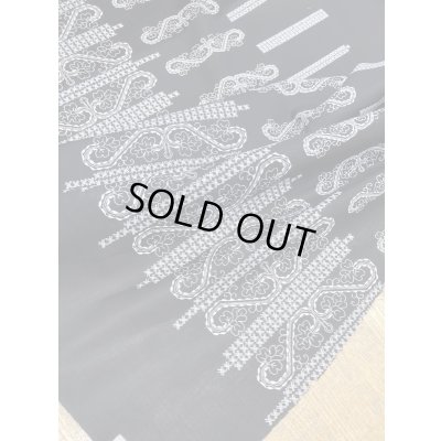 画像5: 生地：ステッチ刺しゅう風プリント綿（黒／白）