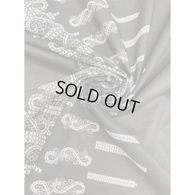 画像7: 生地：ステッチ刺しゅう風プリント綿（黒／白）