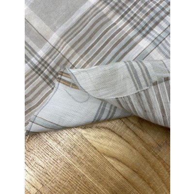 画像4: 生地：イタリー製チェック柄ポリエステル麻（薄グレー／オレンジ／緑）