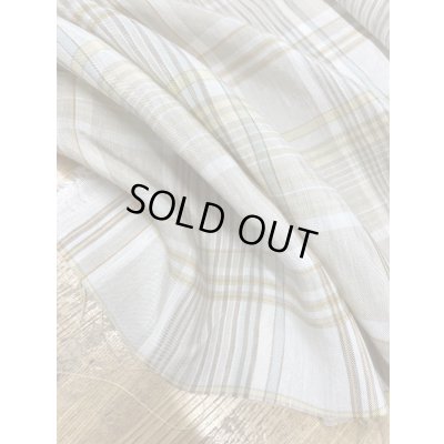 画像5: 生地：イタリー製チェック柄ポリエステル麻（ベージュ／黄／緑）