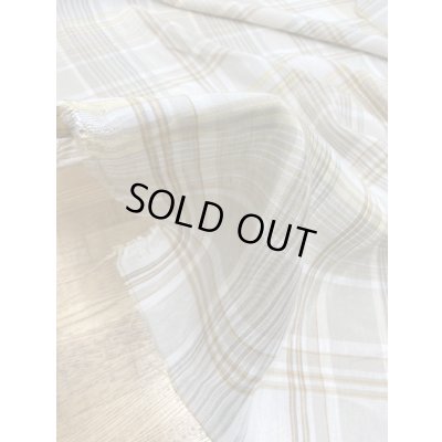 画像6: 生地：イタリー製チェック柄ポリエステル麻（ベージュ／黄／緑）