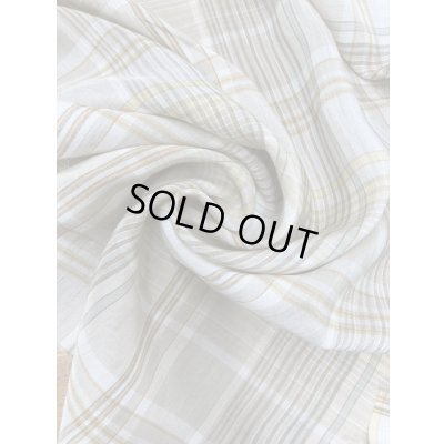 画像7: 生地：イタリー製チェック柄ポリエステル麻（ベージュ／黄／緑）