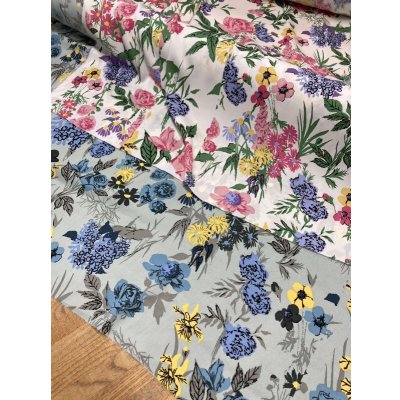 画像9: 生地：ポリエステル花柄プリントストライプ（水色／ブルー）