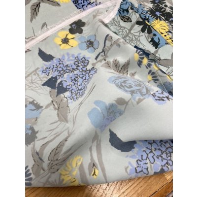 画像3: 生地：ポリエステル花柄プリントストライプ（水色／ブルー）