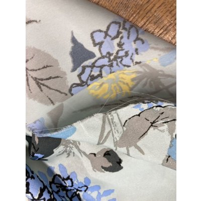 画像4: 生地：ポリエステル花柄プリントストライプ（水色／ブルー）