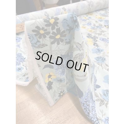 画像5: 生地：ポリエステル花柄プリントストライプ（水色／ブルー）