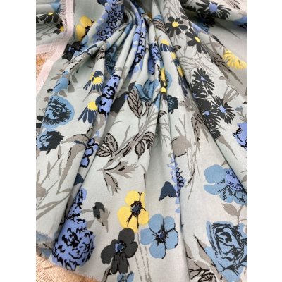 画像6: 生地：ポリエステル花柄プリントストライプ（水色／ブルー）