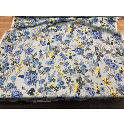 画像7: 生地：ポリエステル花柄プリントストライプ（水色／ブルー）