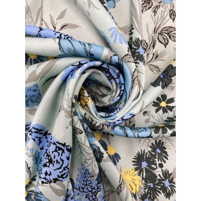 画像8: 生地：ポリエステル花柄プリントストライプ（水色／ブルー）