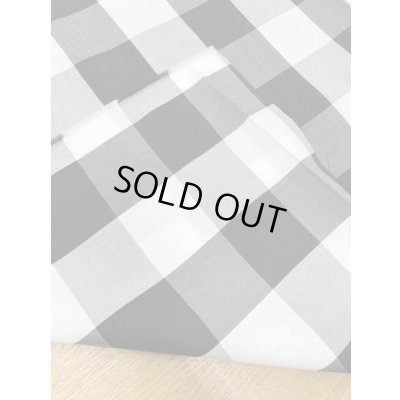 画像3: 生地：ダブル幅ブロックチェック柄プリントポリエステル（白／黒）