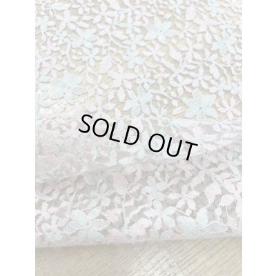 画像4: 生地：ダブル幅花柄チュールレース綿ナイロン（ピンク水色）