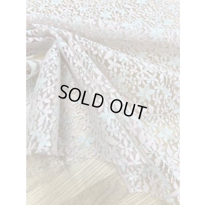 画像5: 生地：ダブル幅花柄チュールレース綿ナイロン（ピンク水色）