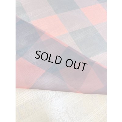 画像3: 生地：ダブル幅ブロックチェック柄プリントシフォン（赤／黒）