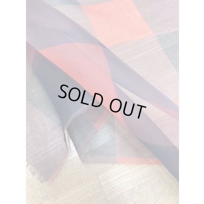 画像5: 生地：ダブル幅ブロックチェック柄プリントシフォン（赤／黒）