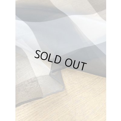 画像5: 生地：ダブル幅ブロックチェック柄プリントシフォン（白／黒）