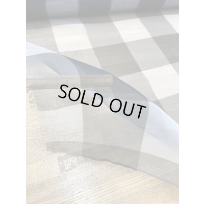 画像6: 生地：ダブル幅ブロックチェック柄プリントシフォン（白／黒）