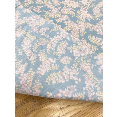 画像3: 生地：綿100％花柄プリント80ローン（水色）
