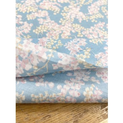 画像4: 生地：綿100％花柄プリント80ローン（水色）