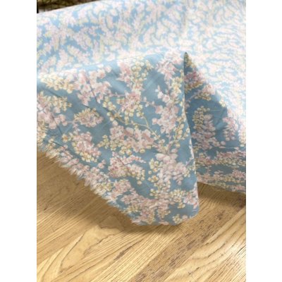 画像5: 生地：綿100％花柄プリント80ローン（水色）