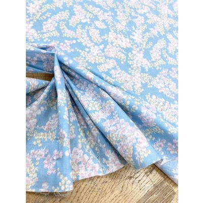 画像6: 生地：綿100％花柄プリント80ローン（水色）