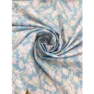 画像7: 生地：綿100％花柄プリント80ローン（水色）