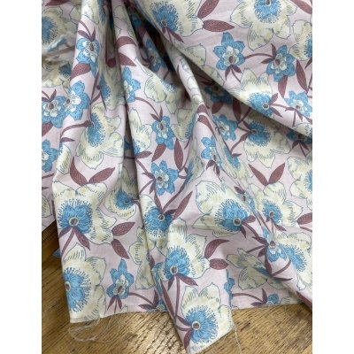 画像6: 生地：綿100％花柄プリント80ローン（ピンク／ベージュ）