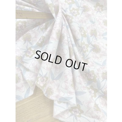 画像6: 生地：綿100％花柄プリント80ローン（水色／ピンク）