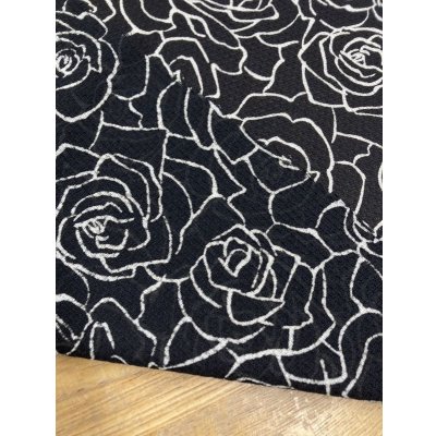 画像3: 生地：透かし編みポリエステル100％薔薇柄プリント（黒／白）