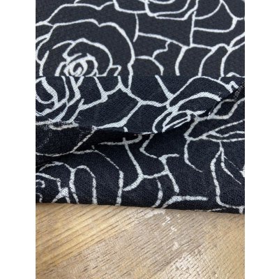 画像4: 生地：透かし編みポリエステル100％薔薇柄プリント（黒／白）