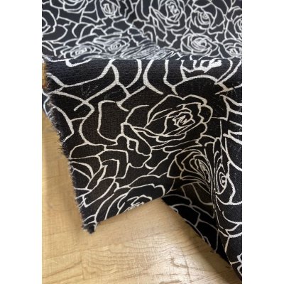 画像5: 生地：透かし編みポリエステル100％薔薇柄プリント（黒／白）