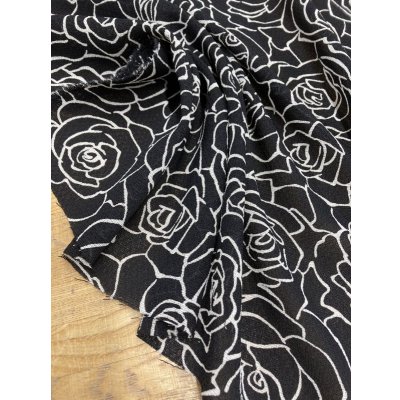 画像6: 生地：透かし編みポリエステル100％薔薇柄プリント（黒／白）