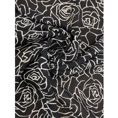 画像7: 生地：透かし編みポリエステル100％薔薇柄プリント（黒／白）